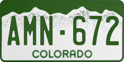 CO license plate AMN672