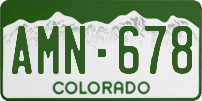 CO license plate AMN678