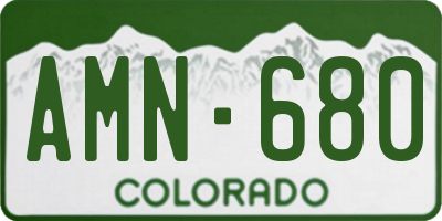CO license plate AMN680