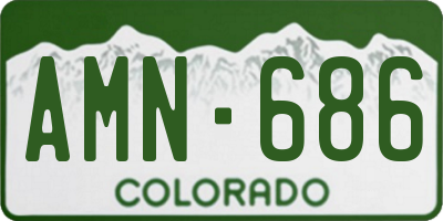 CO license plate AMN686