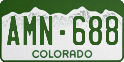 CO license plate AMN688