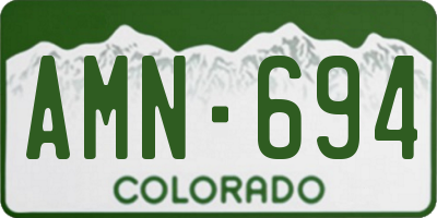 CO license plate AMN694