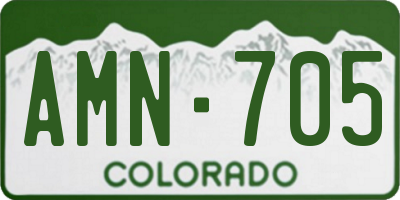 CO license plate AMN705