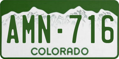 CO license plate AMN716