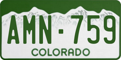 CO license plate AMN759