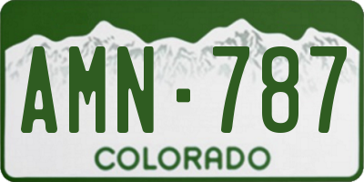 CO license plate AMN787