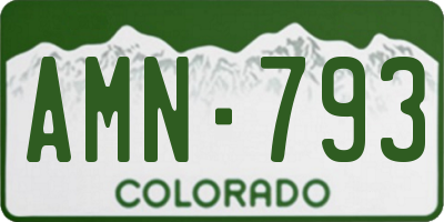 CO license plate AMN793