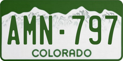 CO license plate AMN797