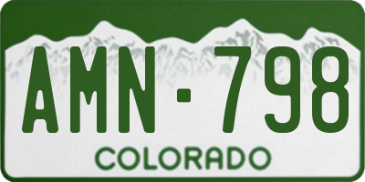 CO license plate AMN798