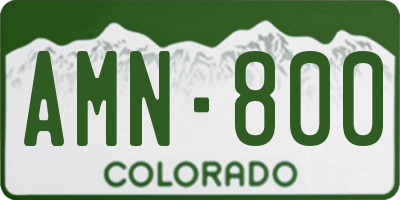 CO license plate AMN800
