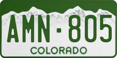 CO license plate AMN805