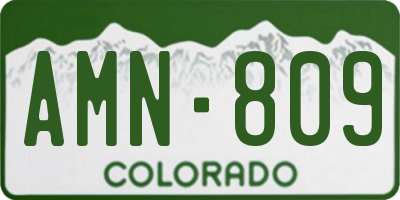 CO license plate AMN809