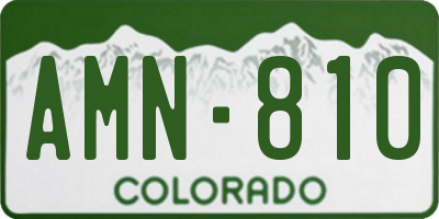 CO license plate AMN810