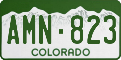 CO license plate AMN823