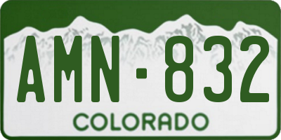 CO license plate AMN832