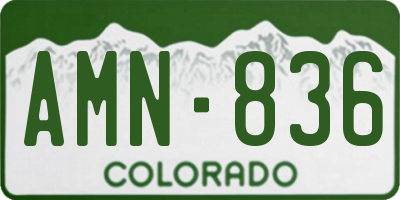 CO license plate AMN836