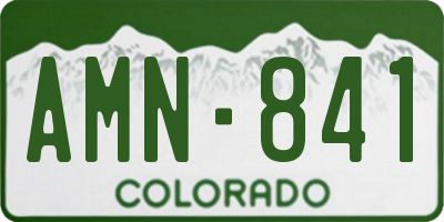 CO license plate AMN841
