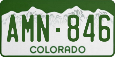 CO license plate AMN846