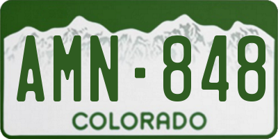 CO license plate AMN848