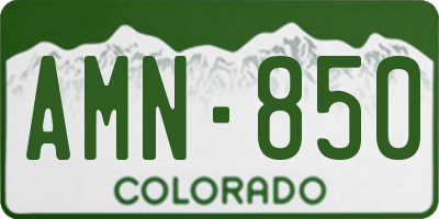 CO license plate AMN850