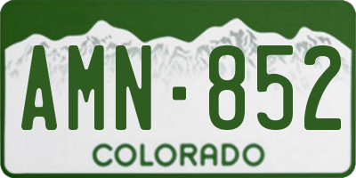 CO license plate AMN852