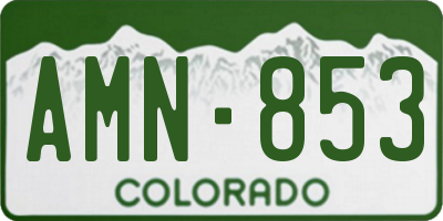 CO license plate AMN853