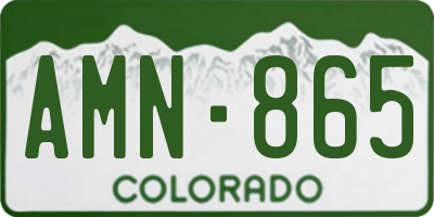 CO license plate AMN865