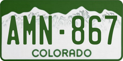 CO license plate AMN867