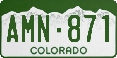 CO license plate AMN871