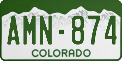 CO license plate AMN874