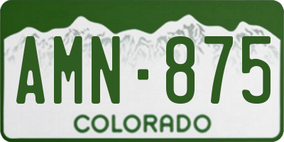 CO license plate AMN875
