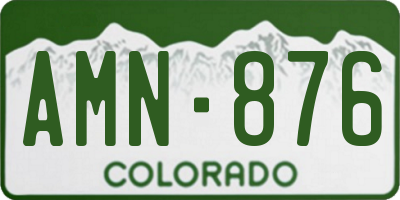 CO license plate AMN876
