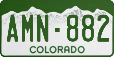 CO license plate AMN882