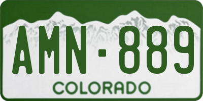 CO license plate AMN889
