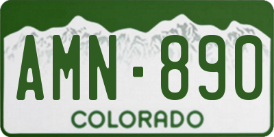 CO license plate AMN890