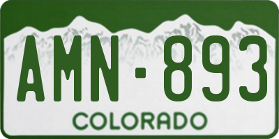 CO license plate AMN893
