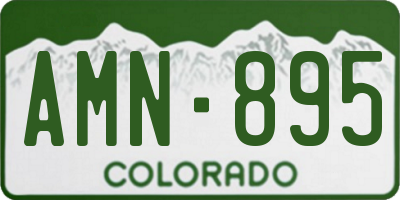 CO license plate AMN895