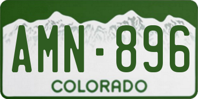 CO license plate AMN896