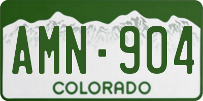 CO license plate AMN904