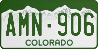 CO license plate AMN906