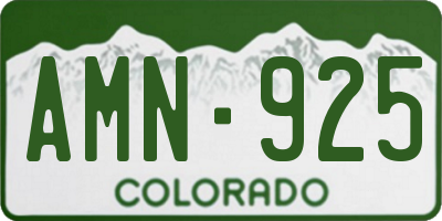 CO license plate AMN925