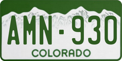 CO license plate AMN930