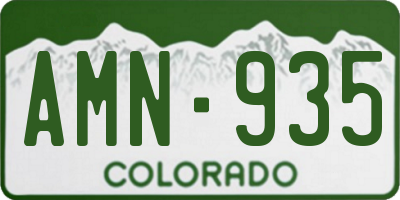 CO license plate AMN935