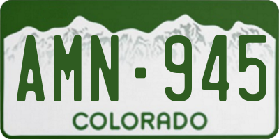 CO license plate AMN945