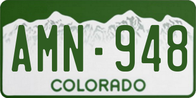 CO license plate AMN948