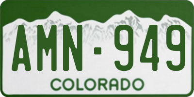 CO license plate AMN949