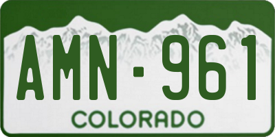 CO license plate AMN961