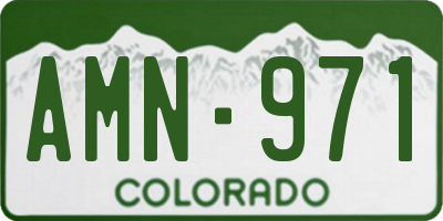 CO license plate AMN971