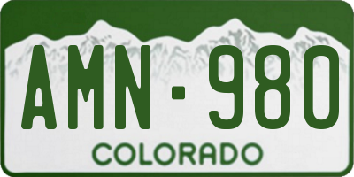 CO license plate AMN980