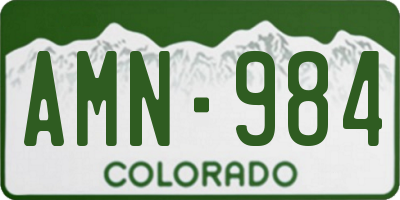 CO license plate AMN984